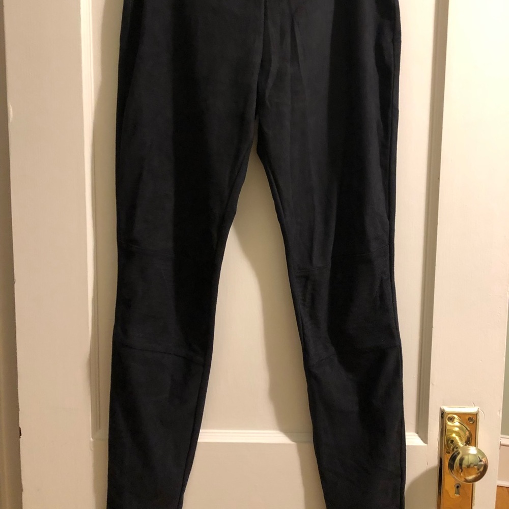Hollister Black Suede Leggings with Moto Details